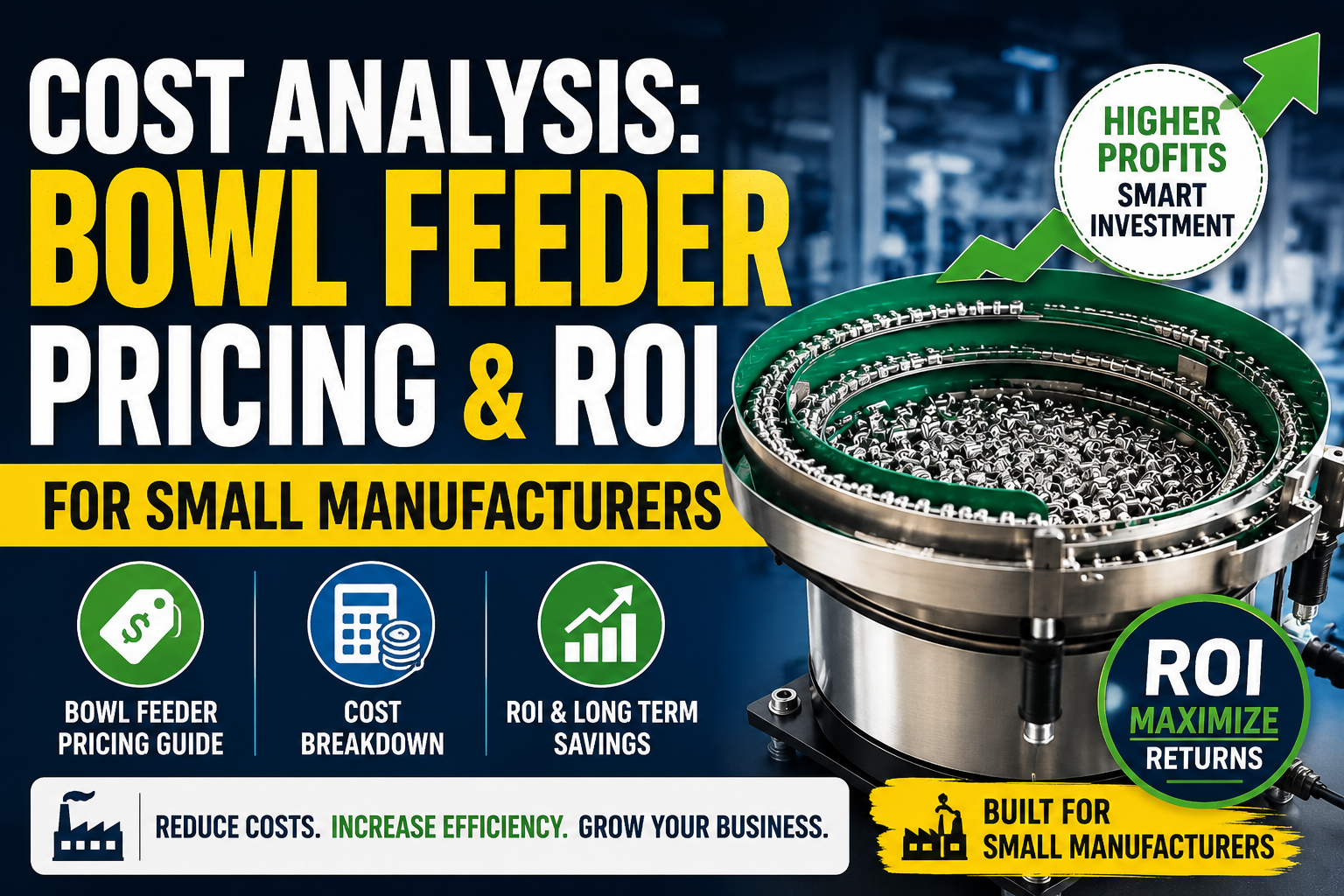 Affordable bowl feeder system in manufacturing workshop