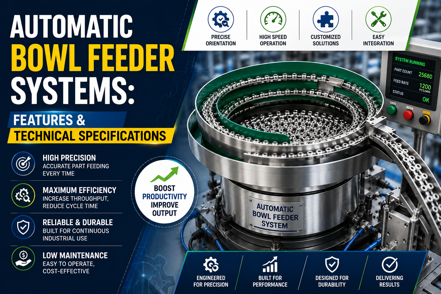 Modern automatic bowl feeder with electronic controls