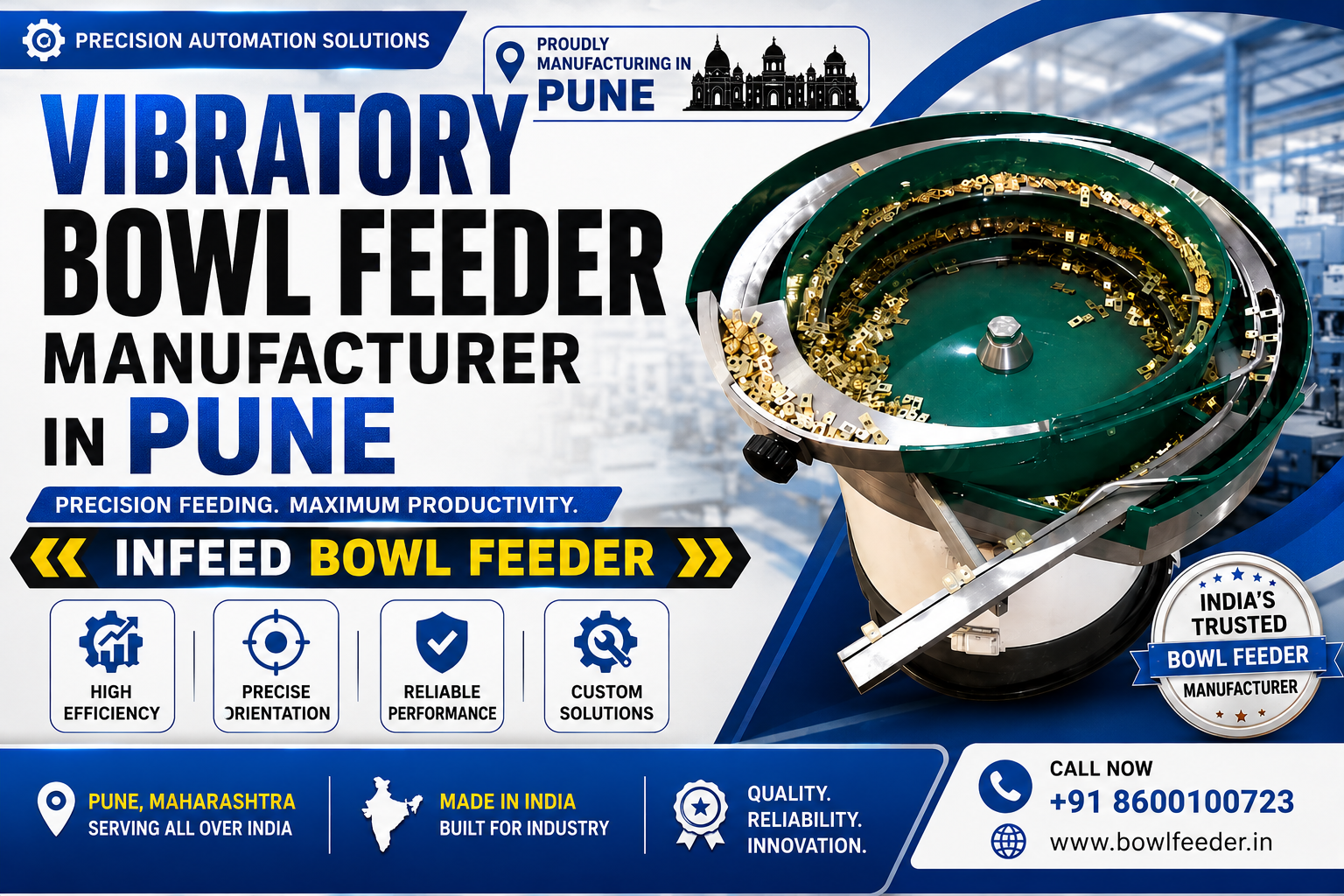 Vibratory Bowl Feeder Manufacturer in Pune | Infeed Bowl Feeder